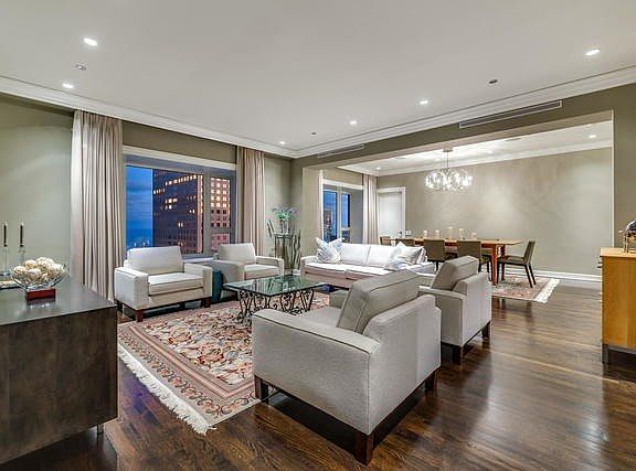 Living room and dining room