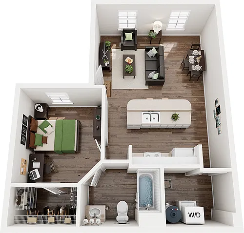 Floor plan 1 Bed x 1 Bath C