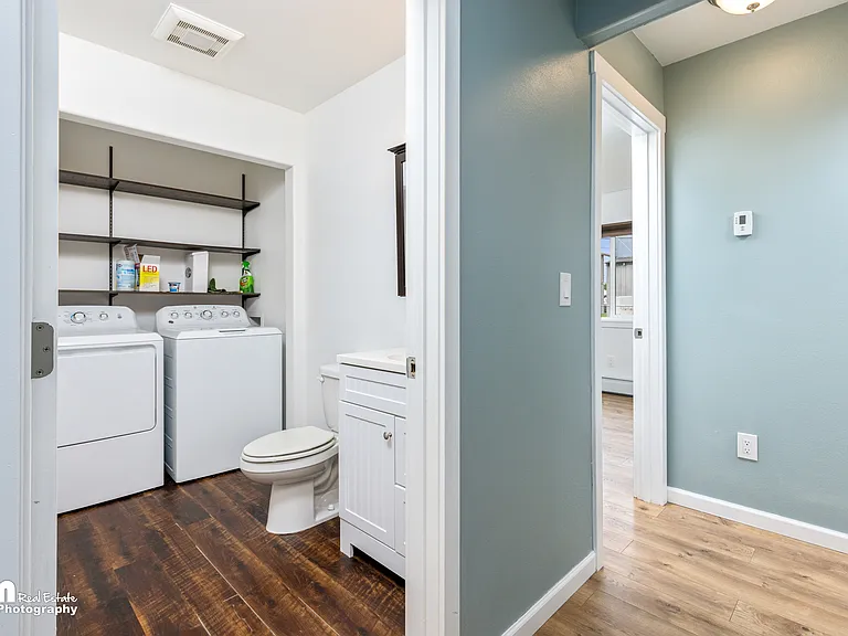 downstairs full bath/ laundry/ hallway