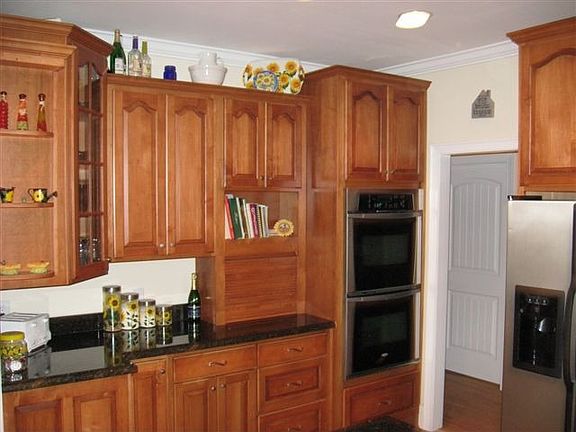 Kitchen with maple cabinets