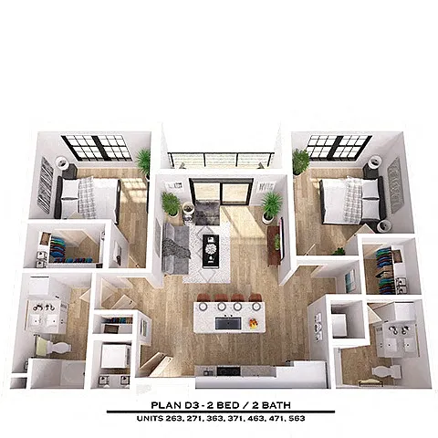 Floor plan D3 2X2