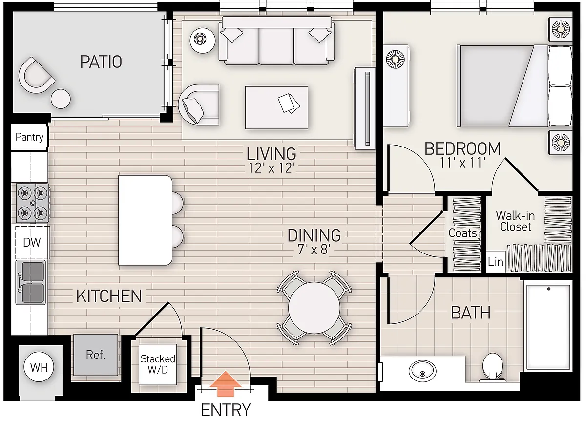 Floor plan River View I - Plan F