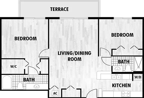 2 Bedroom, 2 Bath 2 Bedroom, 2 Bath