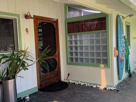 Front door and outdoor shower