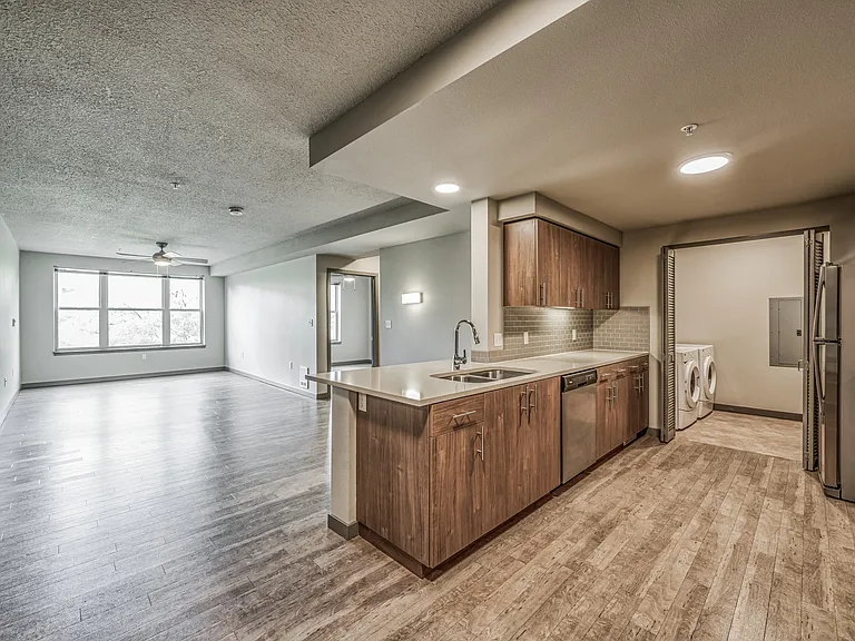 Open concept living and dining area
