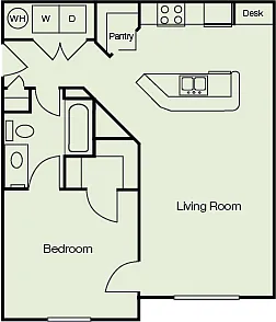 Floor plan 1 Bed - 1 Bath