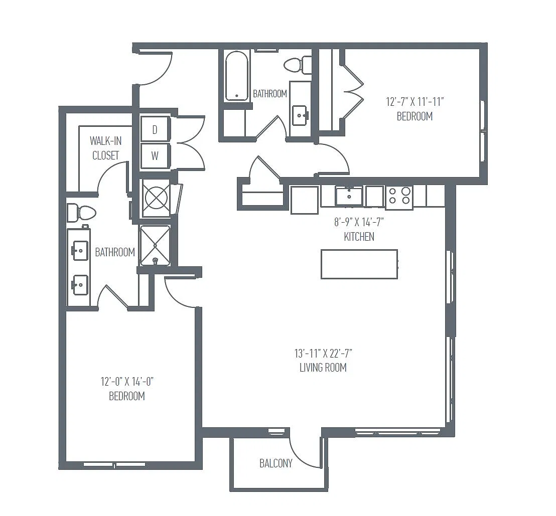 Floor plan D5- Two Bedroom