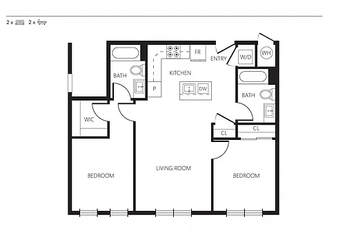 Floor plan 2x2D