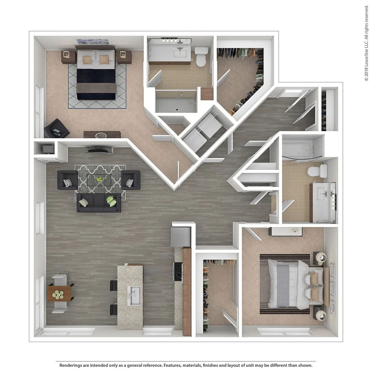 Floor plan C15 - 2 bed/2 bath