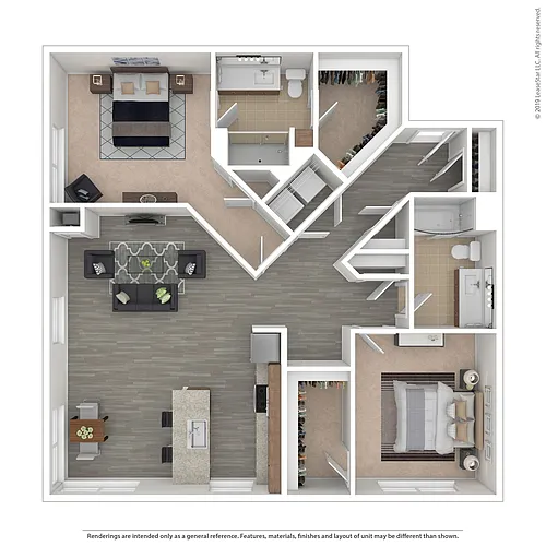 Floor plan C15 - 2 bed/2 bath