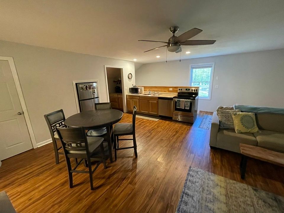 Open living area and kitchen