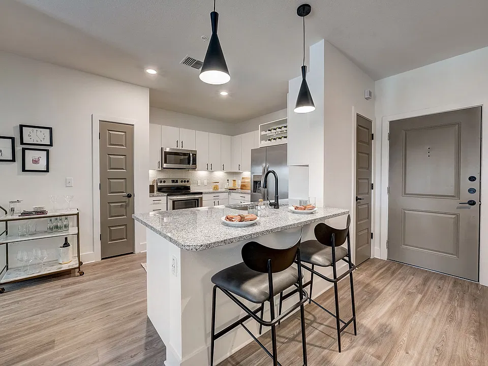 Kitchen with Granite Countertops and Stainless Steel Appliances