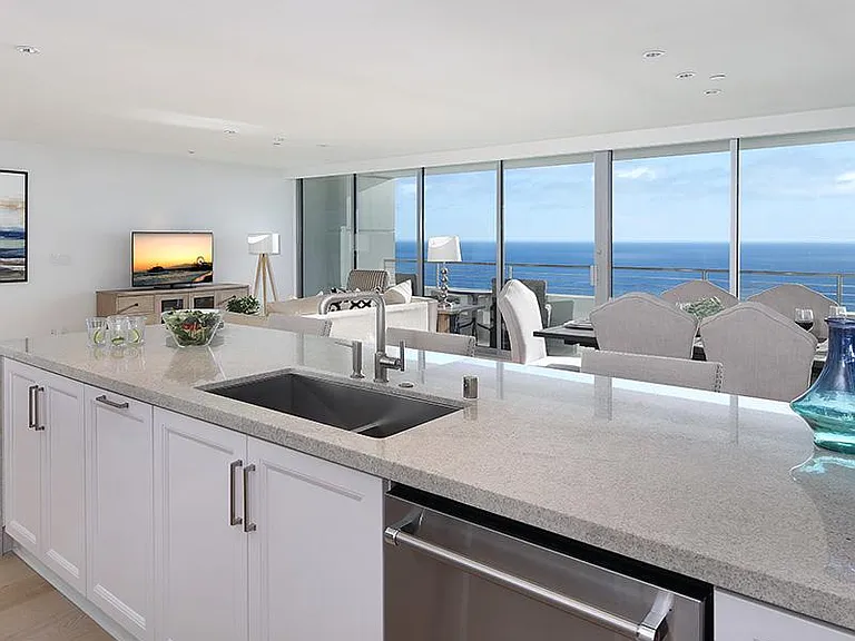 Ocean view from the kitchen island
