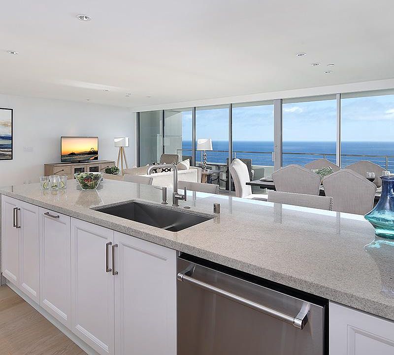 Ocean view from the kitchen island