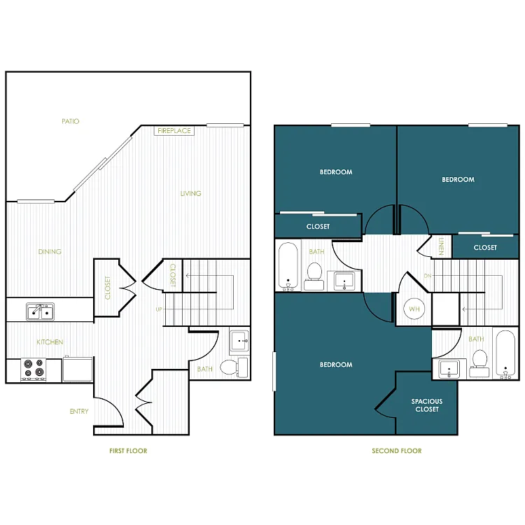 Floor plan 3x2.5 Townhome
