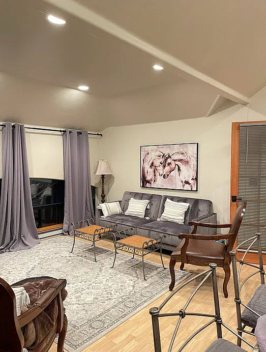 ALL NEW FURNISHINGS VAULTED CEILINGS PLENTY OF LIGHT