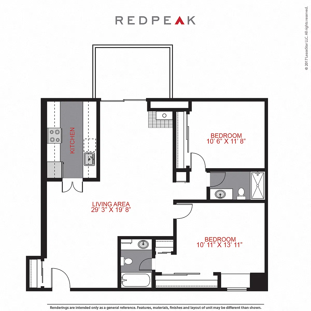 Floor plan Plan B2 - Two Bedroom