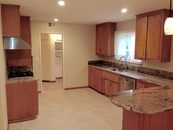 Kitchen with new granite counters