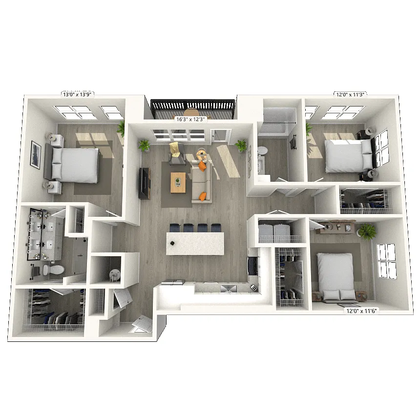 Floor plan C1 3x2 1401 SF-FP