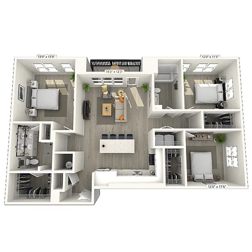 Floor plan C1 3x2 1401 SF-FP