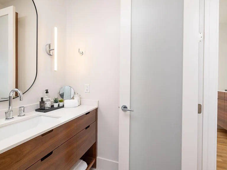 Primary bathroom- tall step in shower/tub combo
