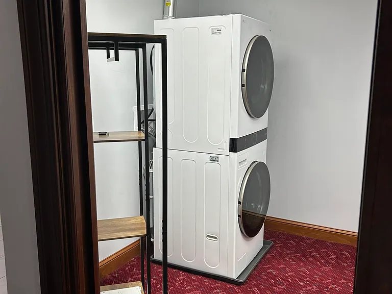 Laundry room with pocket door