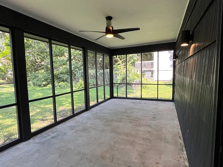 Screened porch - new fan and lights
