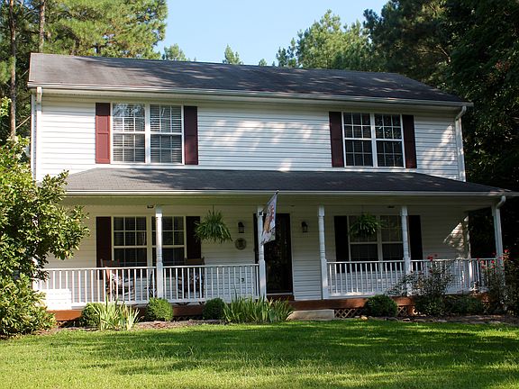 Level, landscaped front yard