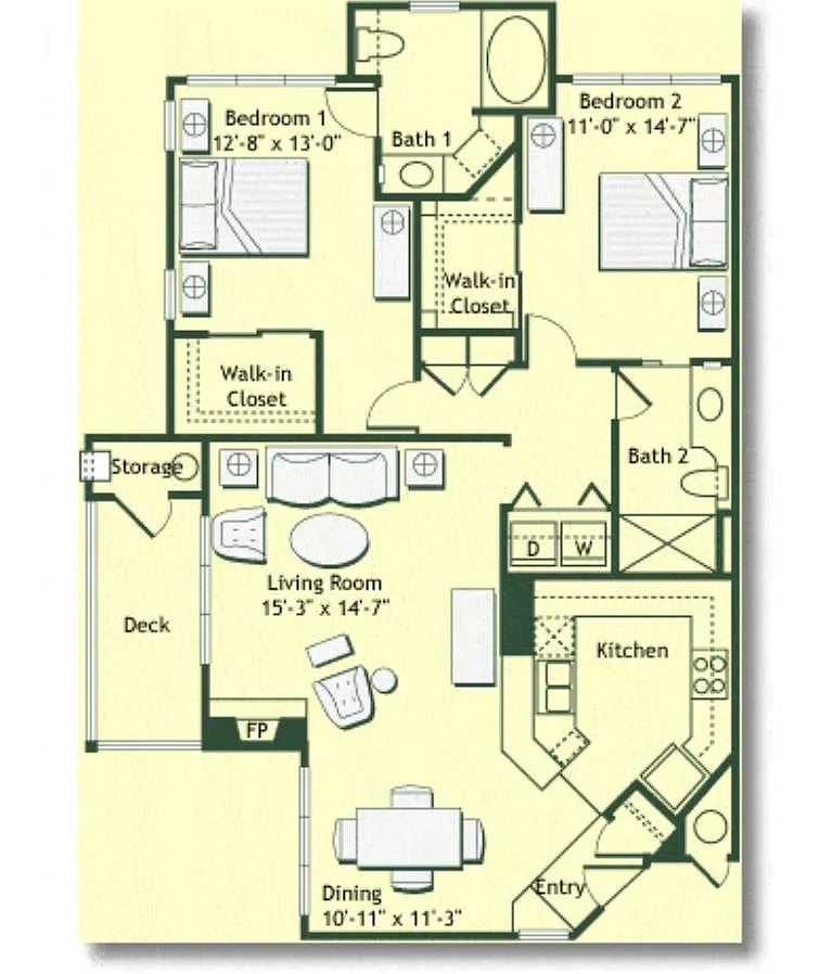 Floor plan 2X2-1195