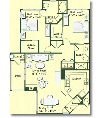 Floor plan 2X2-1195