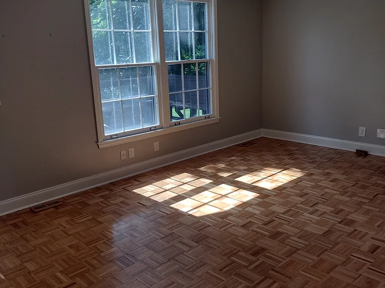 Living room with parquet hardwood floors