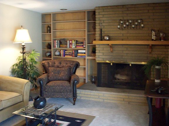 Gas Fireplace & Built-in Bookcases