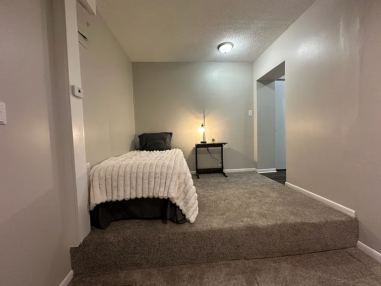 807 Unique second bedroom - freshly painted, new carpet, updated lighting with ceiling fan