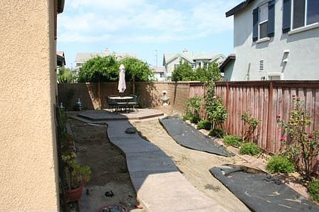 Backyard w/stamped concrete