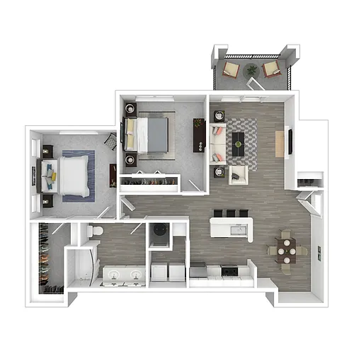Floor plan Palisades | Two Bedroom | One Bath
