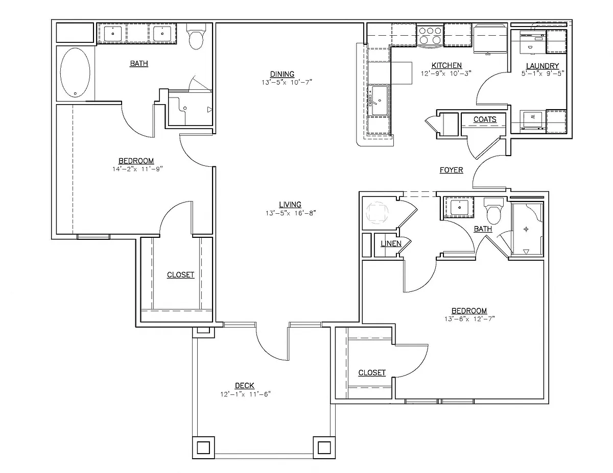 Floor plan 2 Bedroom B