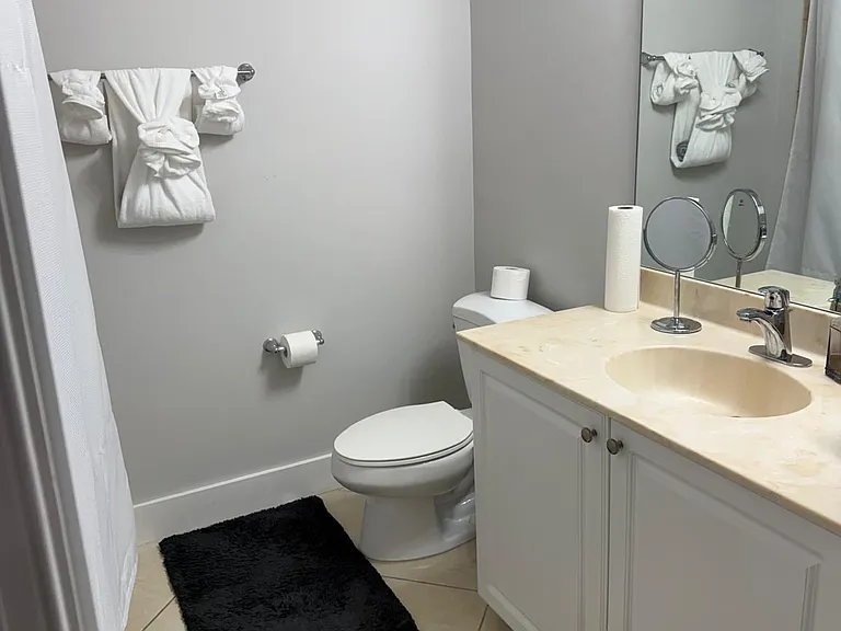Second Bathroom with large vanity, Spa tub and shower