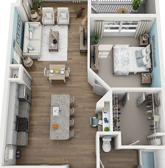 Element Barclay - 1C - 1 Beds - 1 Baths - 902 Sq. ft.