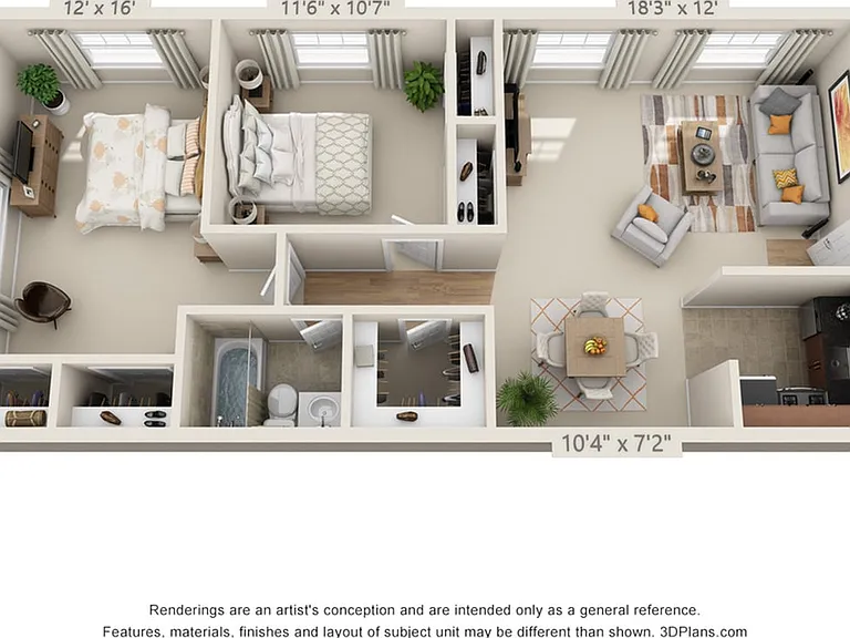 2 Bedroom 1 Bathroom 2 Bedroom 1 Bathroom