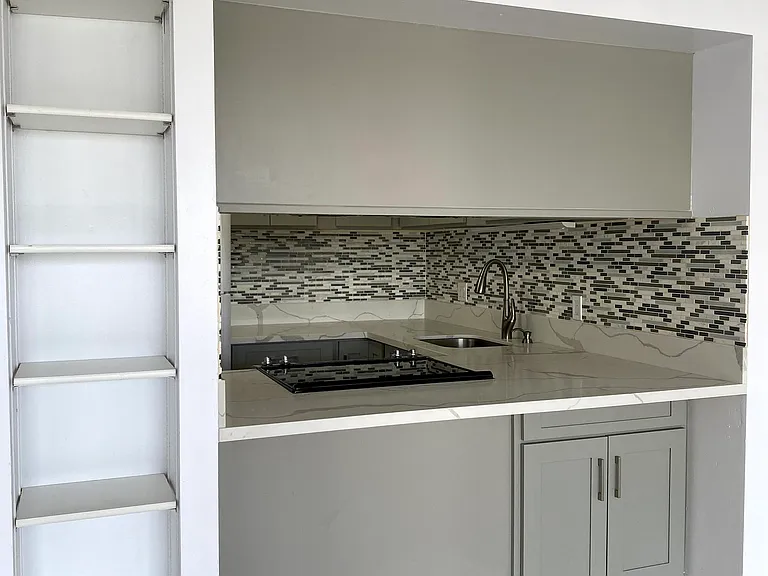 View into kitchen
