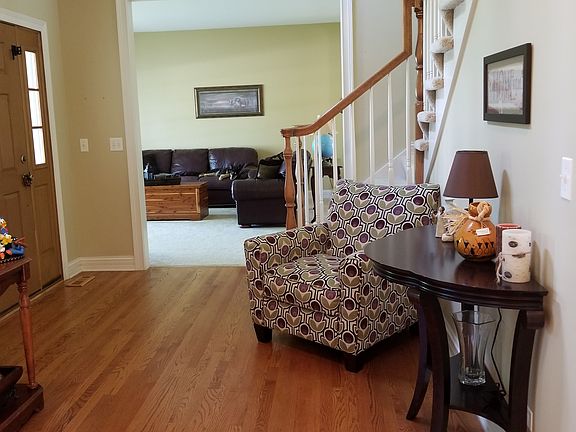 Wood floors and banister