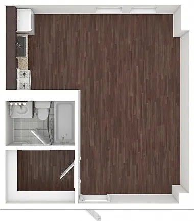 440 sq ft Studio Standard Floorplan 440 sq ft Studio Standard Floorplan