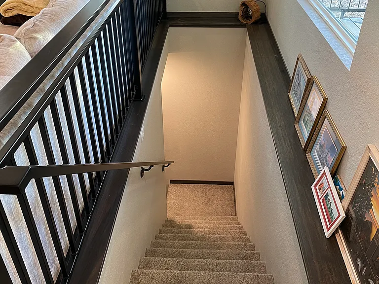 Stairwell as you enter the home going to lower level