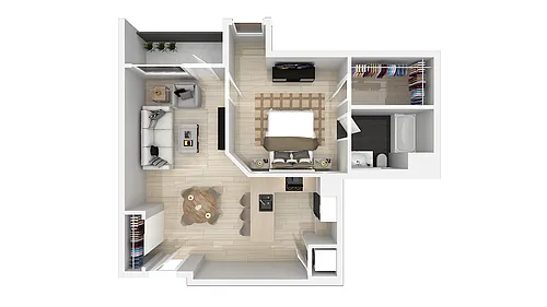 Floor plan One Bedroom One Bath I