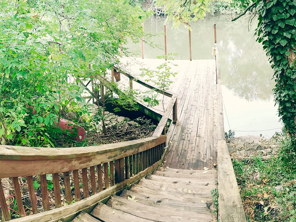 Private dock on the river 