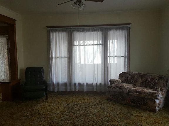Living room with leaded glass