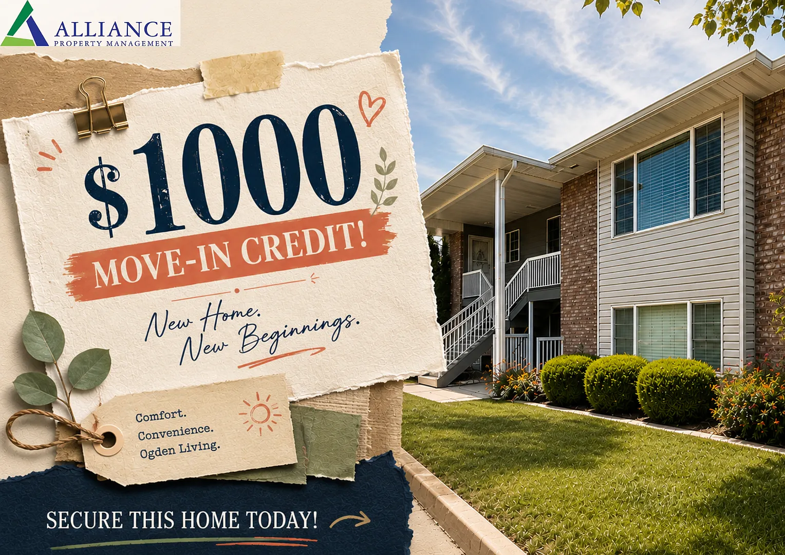 Move In for Less! $1,000 Move-In Credit | 2 Bed 1.5 Bath Condo in Ogden! — Photo 1