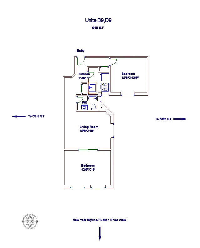 Floor plan Deluxe 2 Bedroom