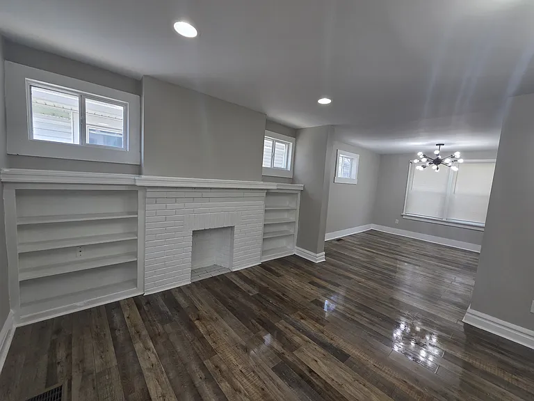 Living room and dining area
