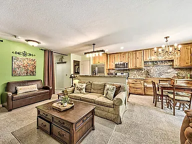 The family room was repainted to a neutral color after this photo was taken